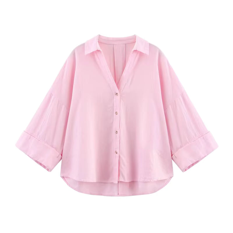 Alvéra Luxury Striped Oversized Blouse.