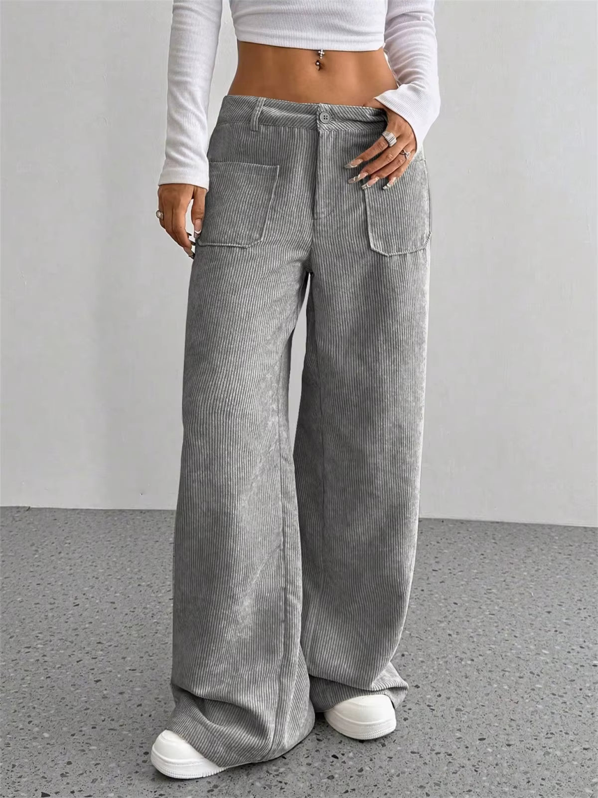 Retro wide-leg corduroy pants, luxury edition.