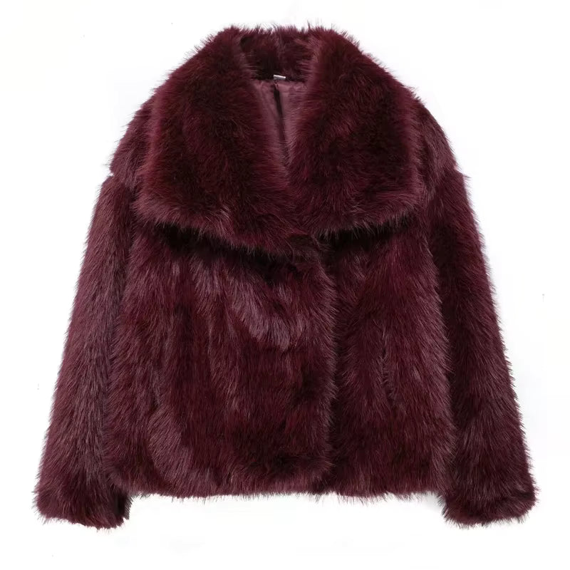 Luxurious plush faux fur jacket