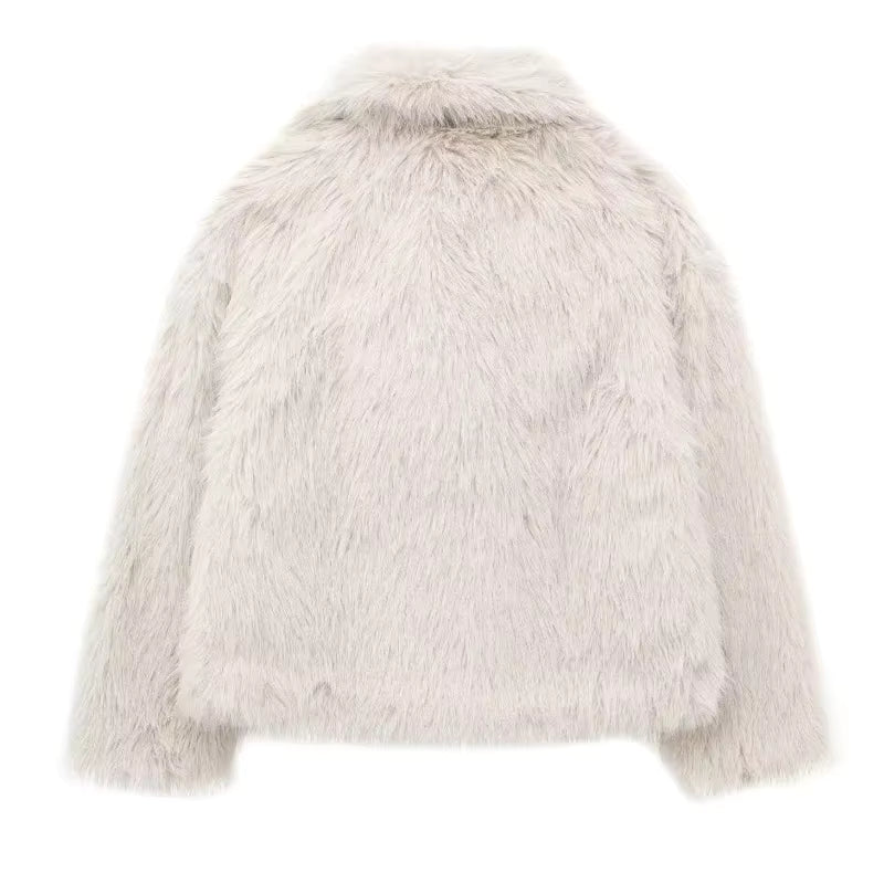 Luxurious plush faux fur jacket