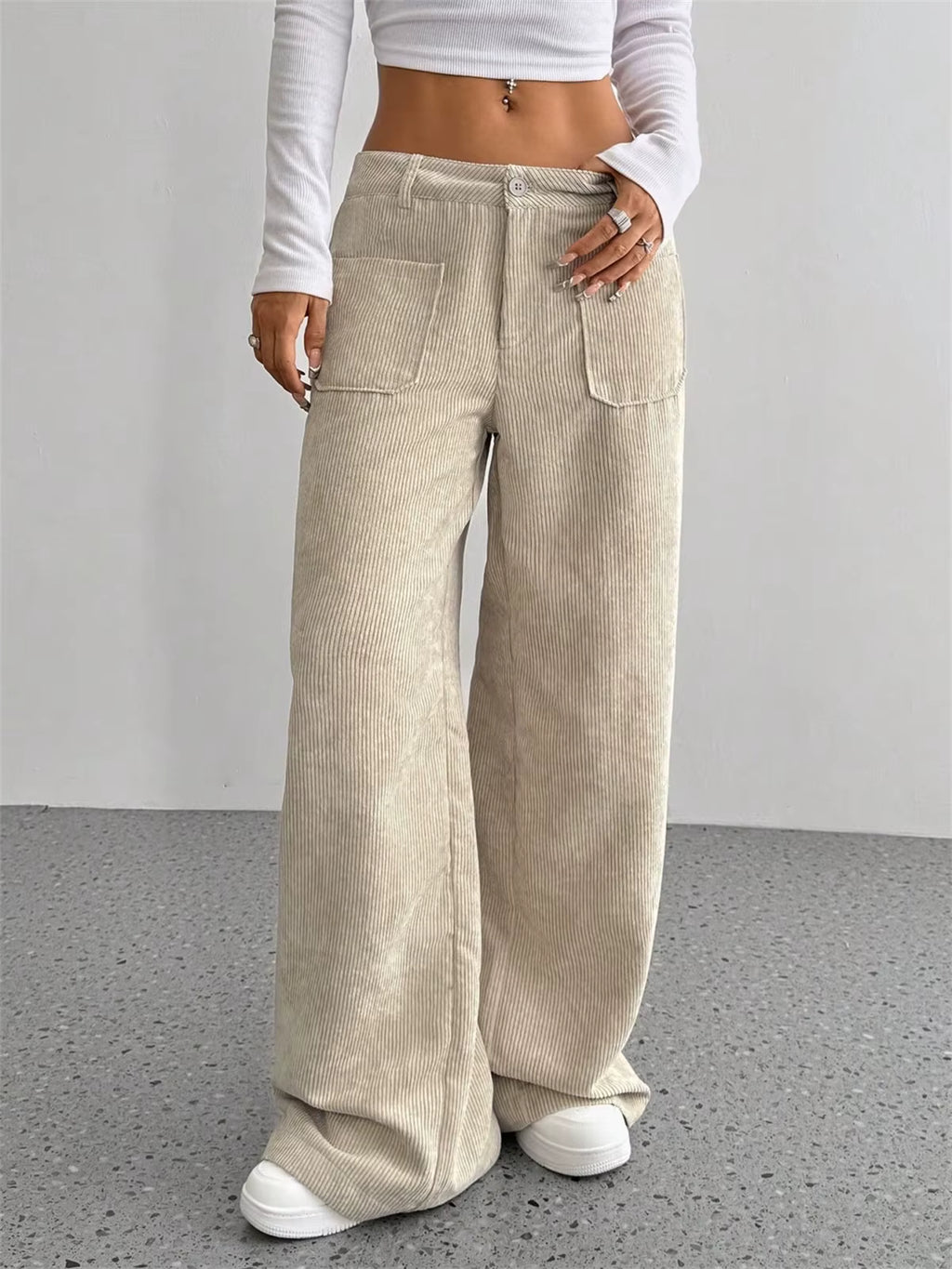 Retro wide-leg corduroy pants, luxury edition.