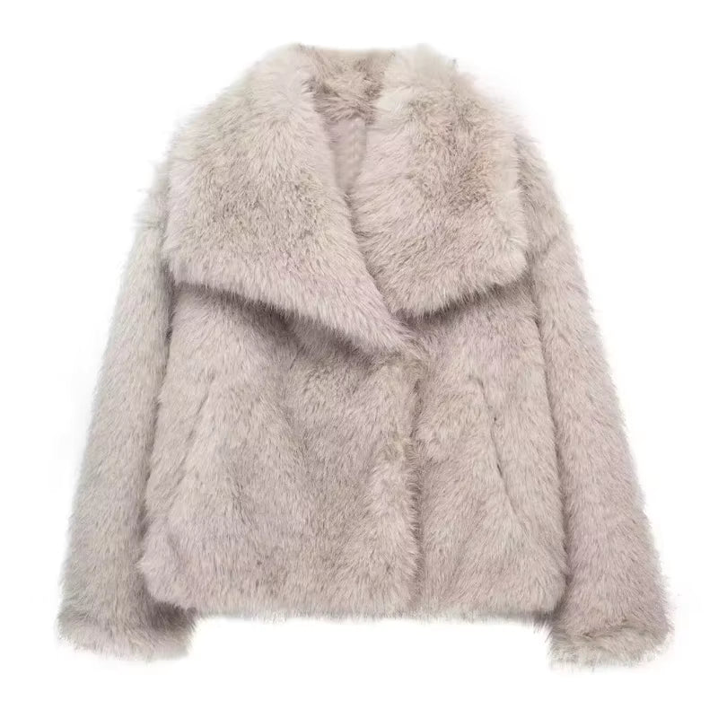 Luxurious plush faux fur jacket