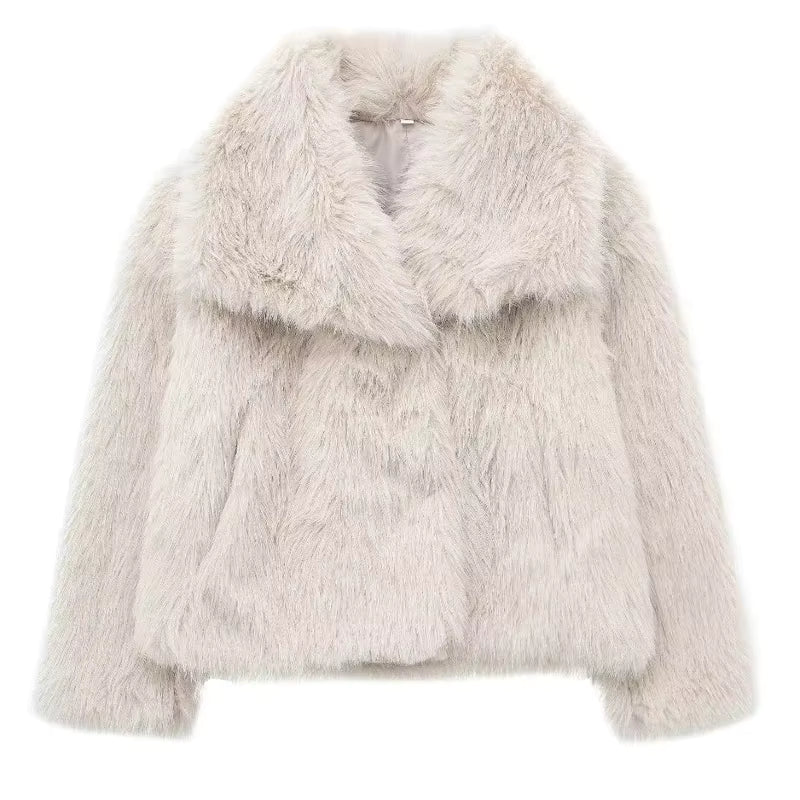 Luxurious plush faux fur jacket