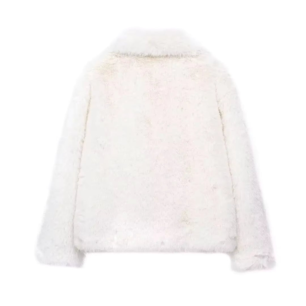 Luxurious plush faux fur jacket