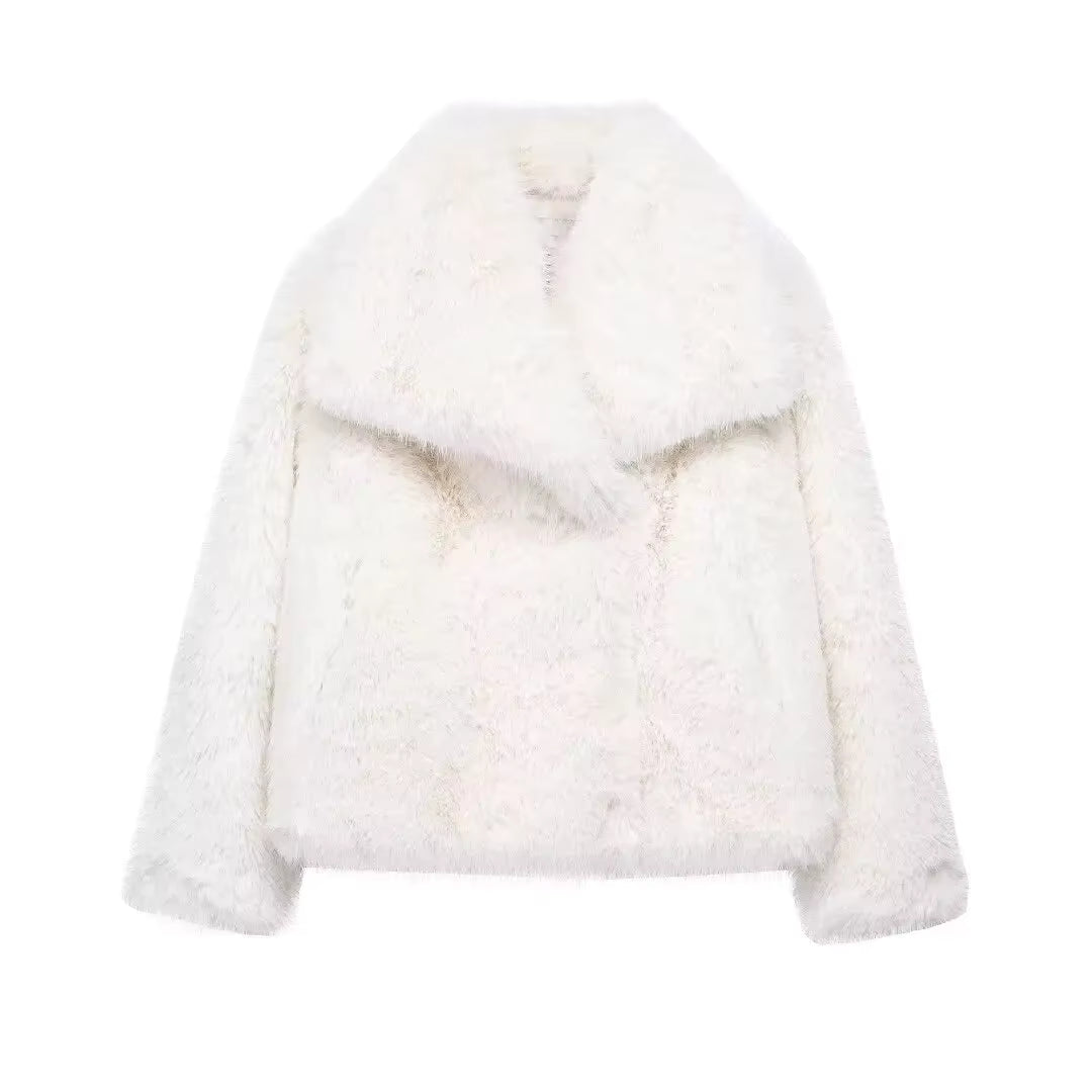 Luxurious plush faux fur jacket