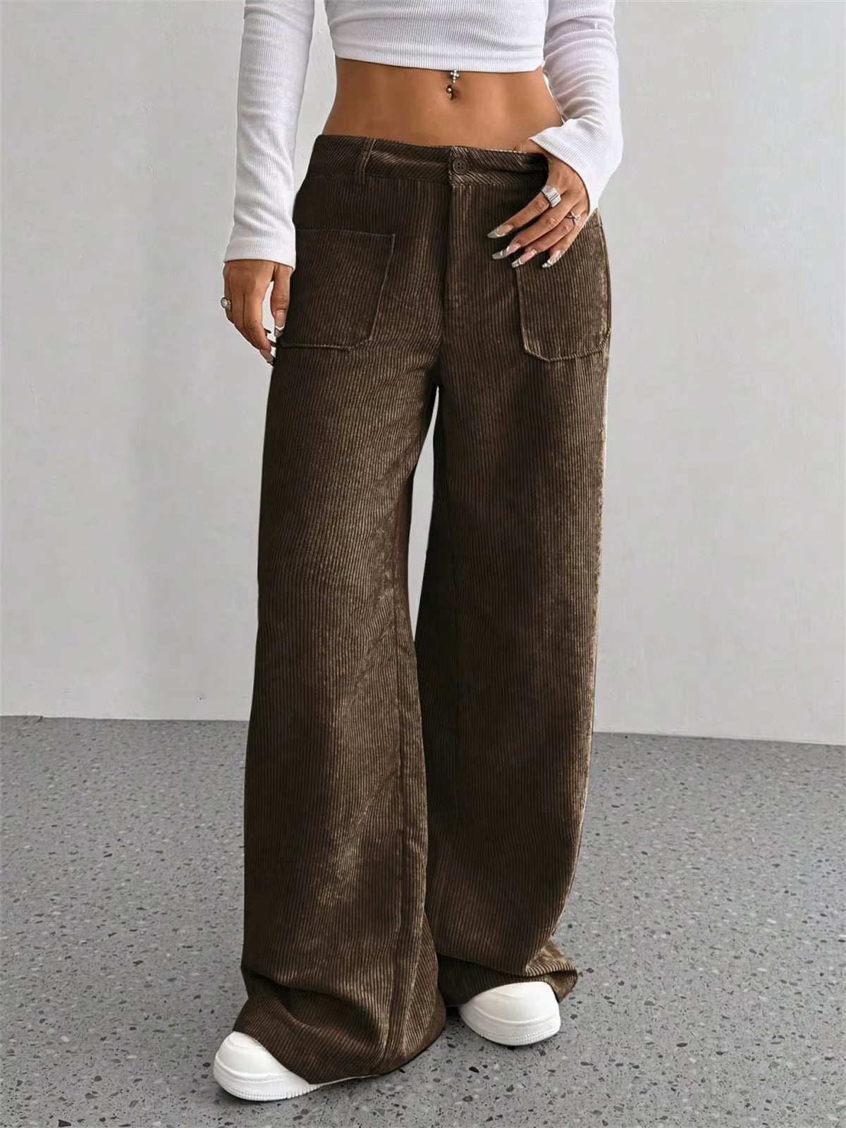 Retro wide-leg corduroy pants, luxury edition.