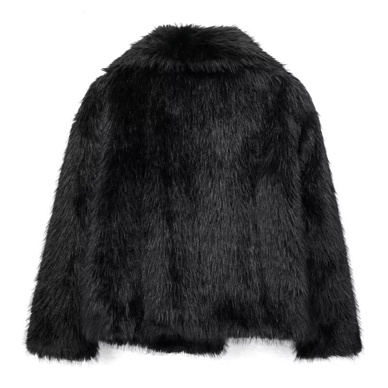 Luxurious plush faux fur jacket